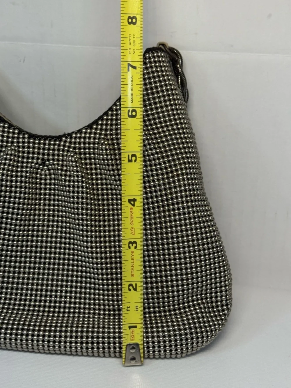 Vintage Whiting & Davis Silver Bubble Mesh Hobo Evening Bag Twisted Chain Y2K